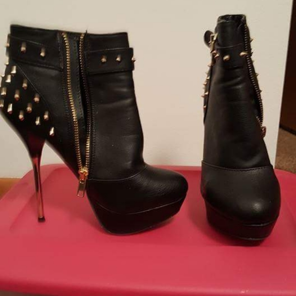 High heel Moto boots