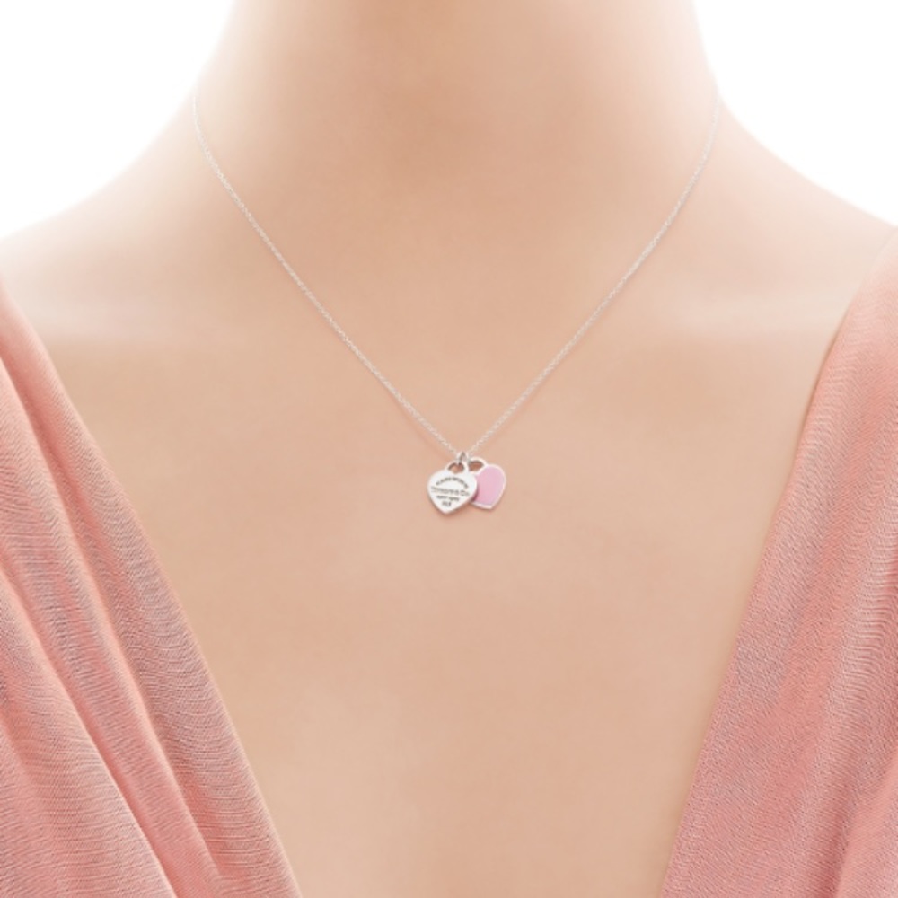 NWT! Return to Tiffany Mini Double Heart Pendant