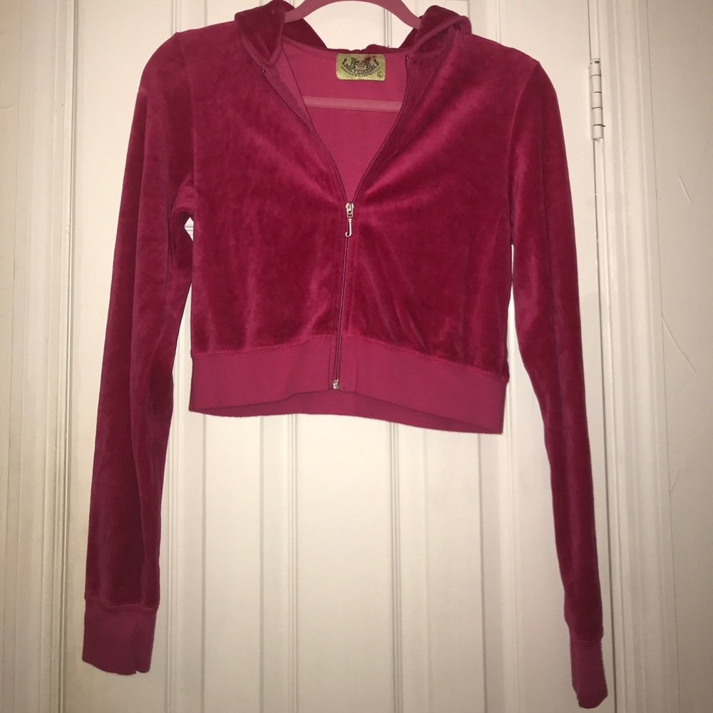 Juicy Couture velour crop hoodie