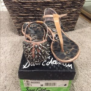 Sam Edelman nude patent studded sandals
