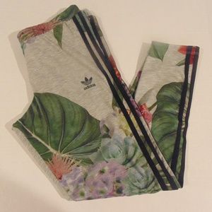 Adidas Botanical Floral Leggings Large