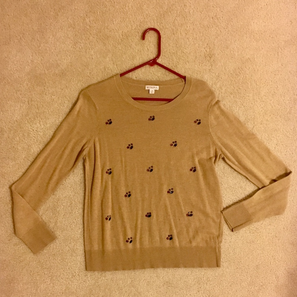Super cute! Embellished Merona sweater - sz. L