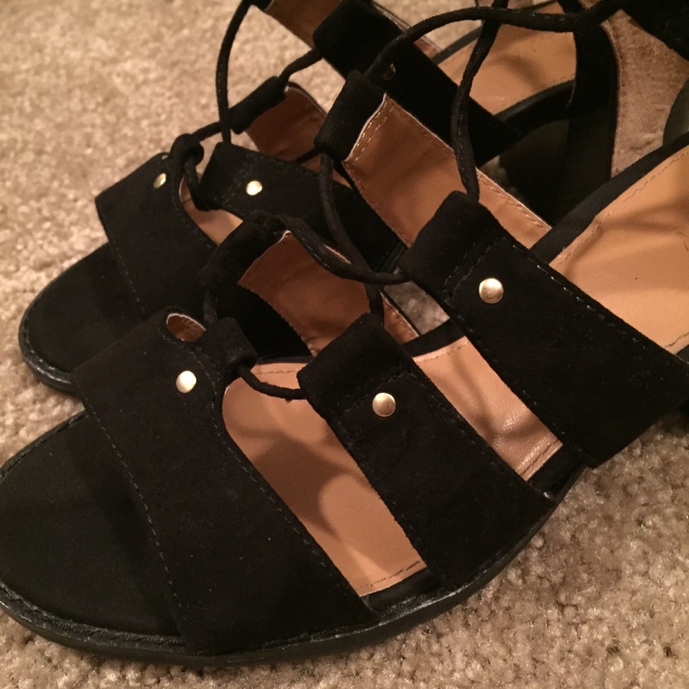 Sueded Gladiator Heeled Sandal - Picture 3 of 6