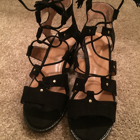 Sueded Gladiator Heeled Sandal - Picture 4 of 6