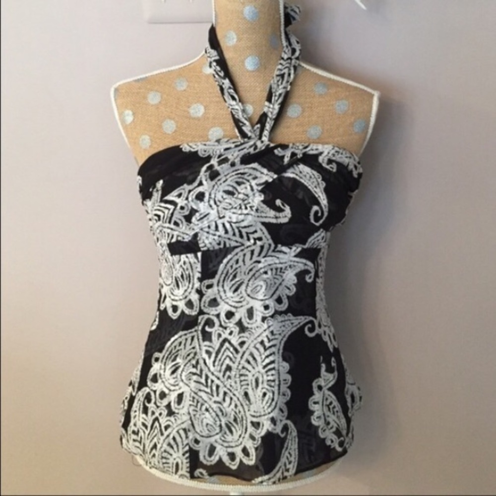 Black & White Halter Top, Size 2
