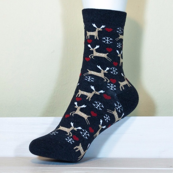 🌸LAST ONE🌸 1 Pair Women's Deer Snowflake Socks - Picture 2 of 2