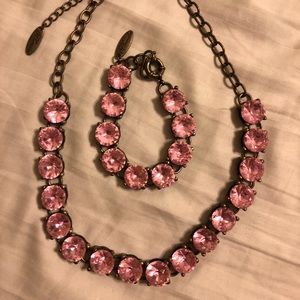 Plunder pink Necklace and matching bracelet set
