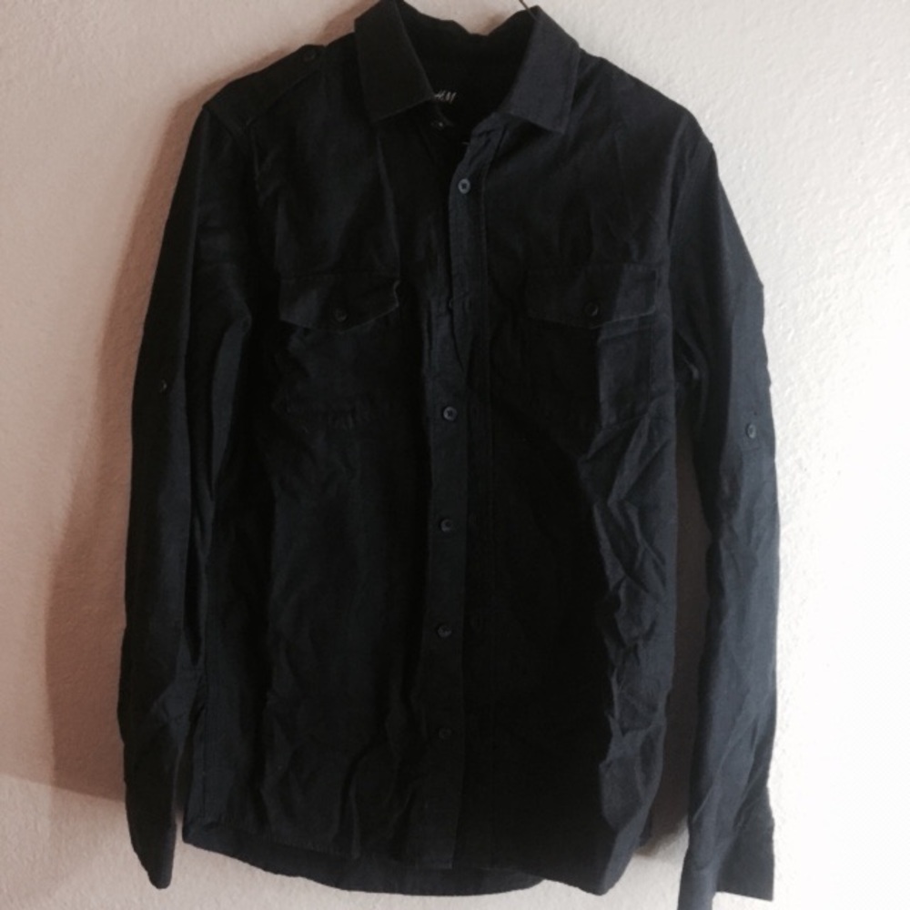 H&M Men's Dark Gray Dress Shirt