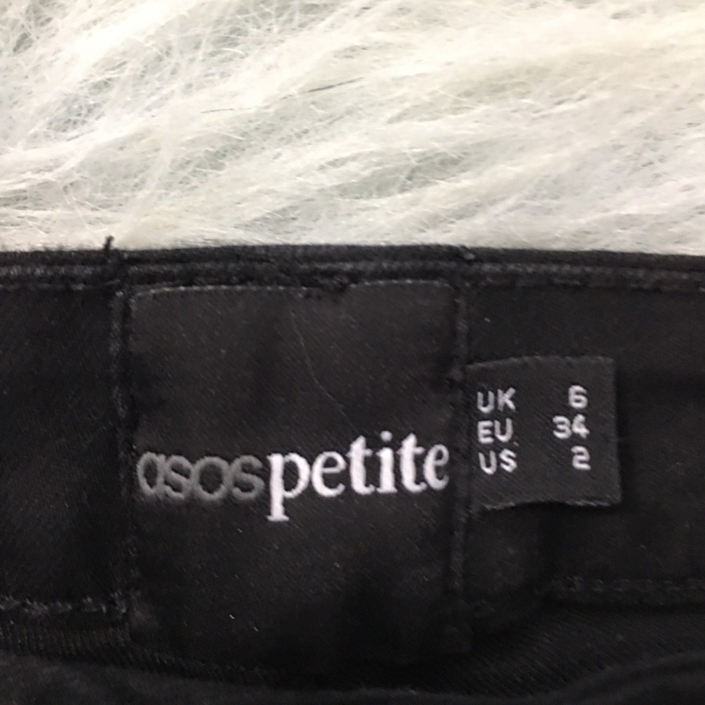 Asos Petite Black Skinny Jeans Pants size 2 25x27 - Picture 5 of 8