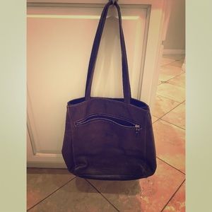 Roots Over the Shoulder Brown Leather Bag
