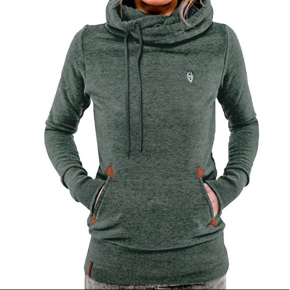 high collar hoodie women's