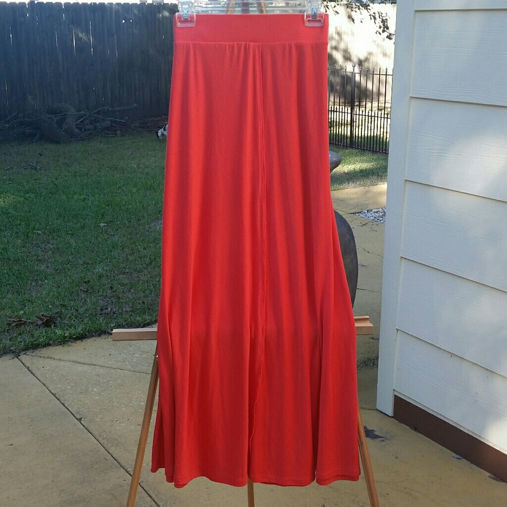 Orange Maxi Skirt