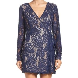 *SOLD* NWT Navy Lace Tiki Wrap Romper XL