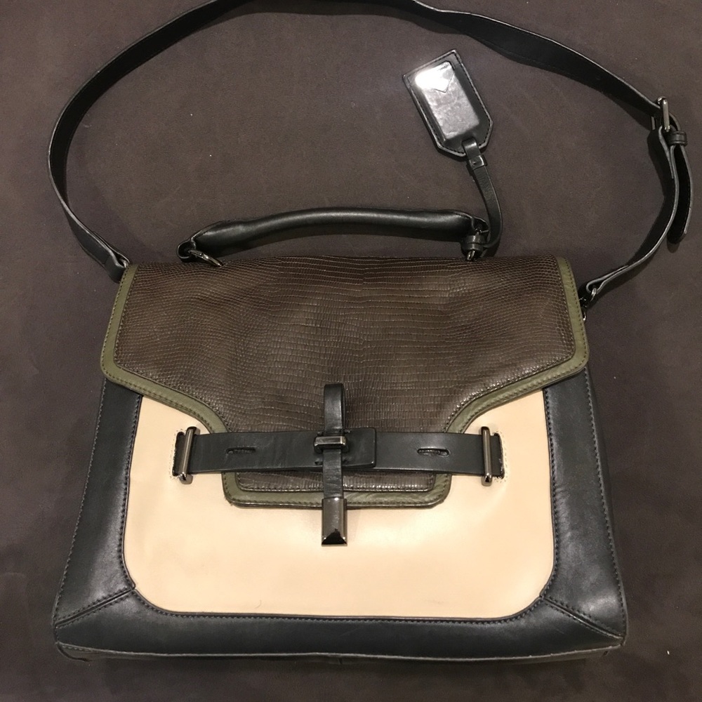 Vince Camuto Leather Croc Embossed Luxe Satchel