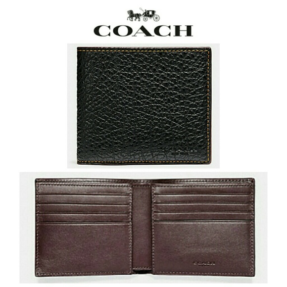 *1 left* NEW Coach Buffalo-Embossed Leather Wallet - Picture 1 of 5