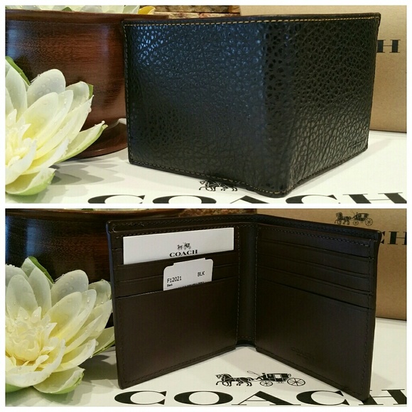 *1 left* NEW Coach Buffalo-Embossed Leather Wallet - Picture 3 of 5