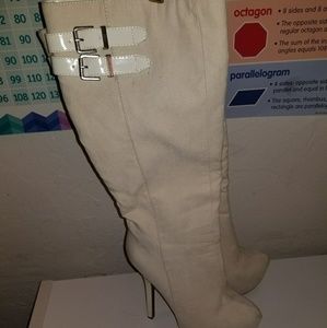 Beige Knee High Boots size 8