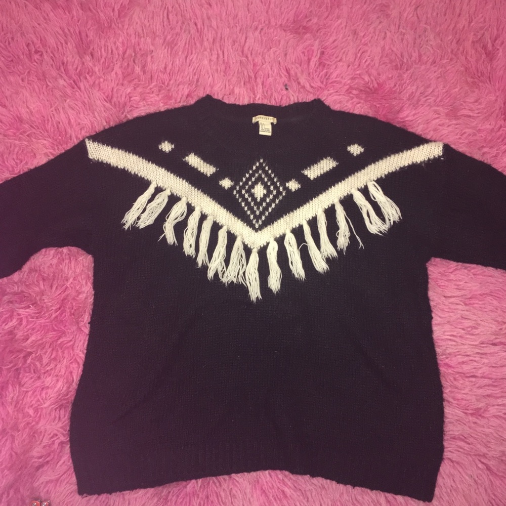 Black tasseled sweater