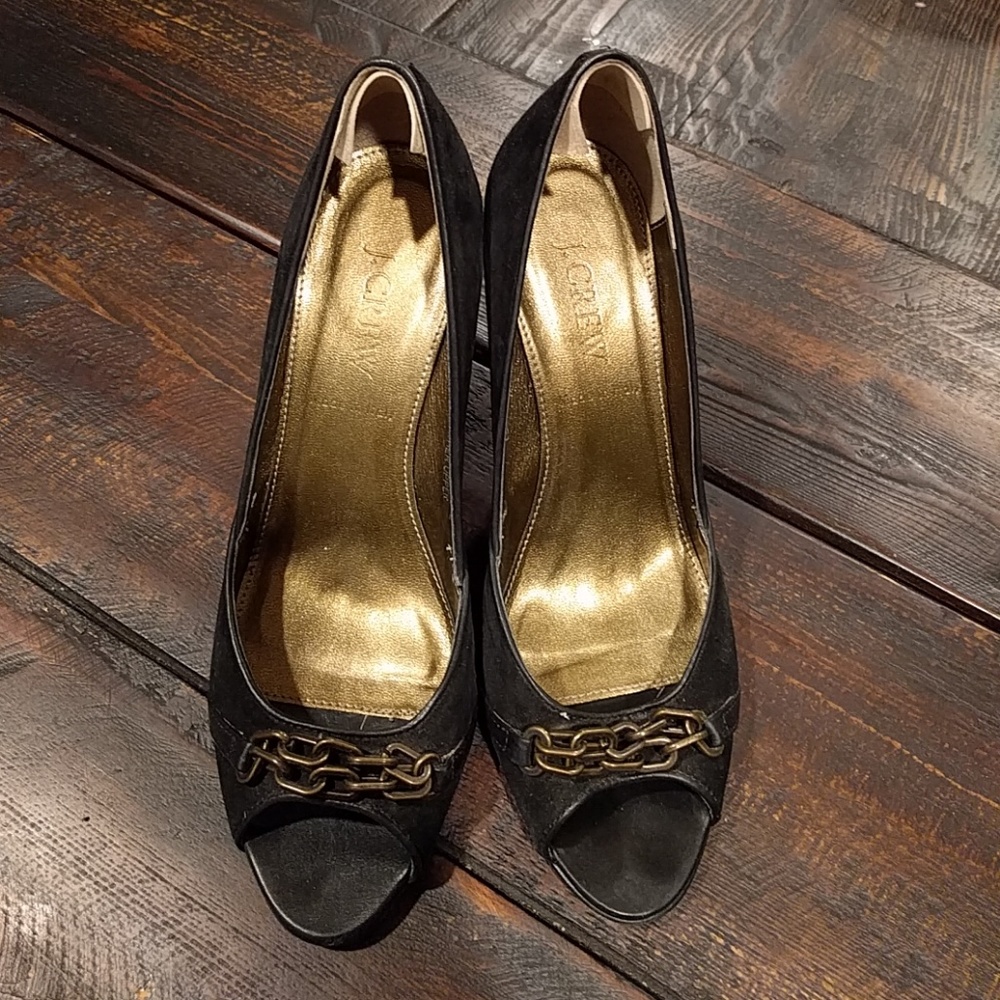 J. Crew Black Suede Heels
