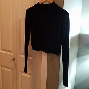 Black turtle neck crop sweater