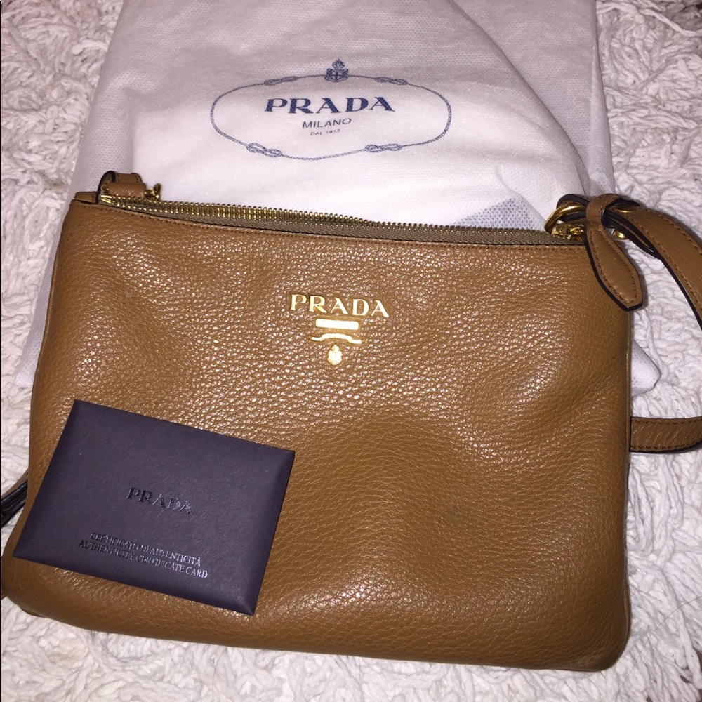 Prada Vitello Daino Double Compartment crossbody