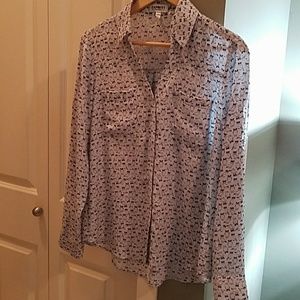 Owl print button down shirt