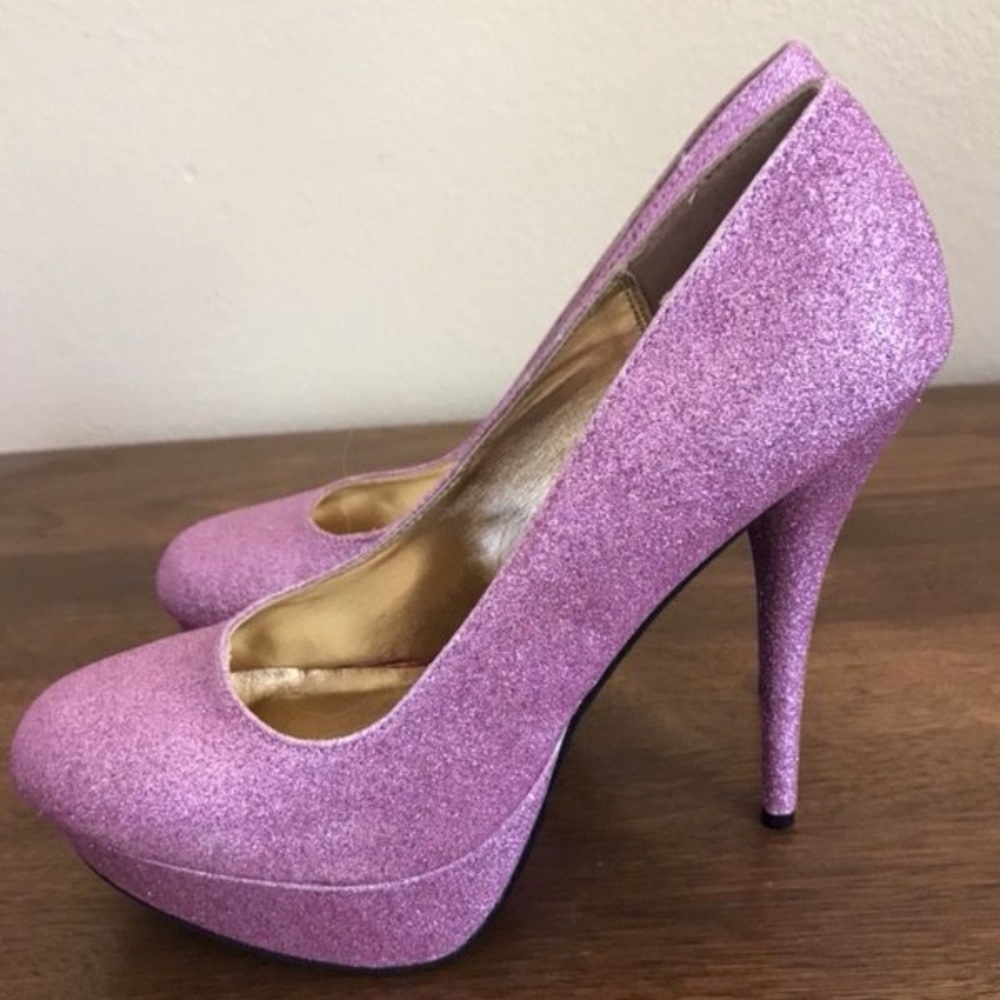 Pink glitter heels
