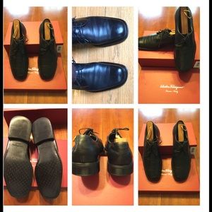 SALVATORE FERRAGAMO BLACK DRESS SHOES.