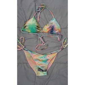 Velvet Tie Dye Bikini Set!! Size Large