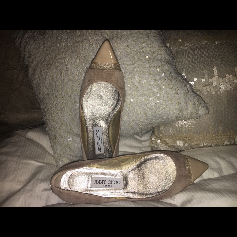 Jimmy Choo - Tan Suede Flats - Gorgeous