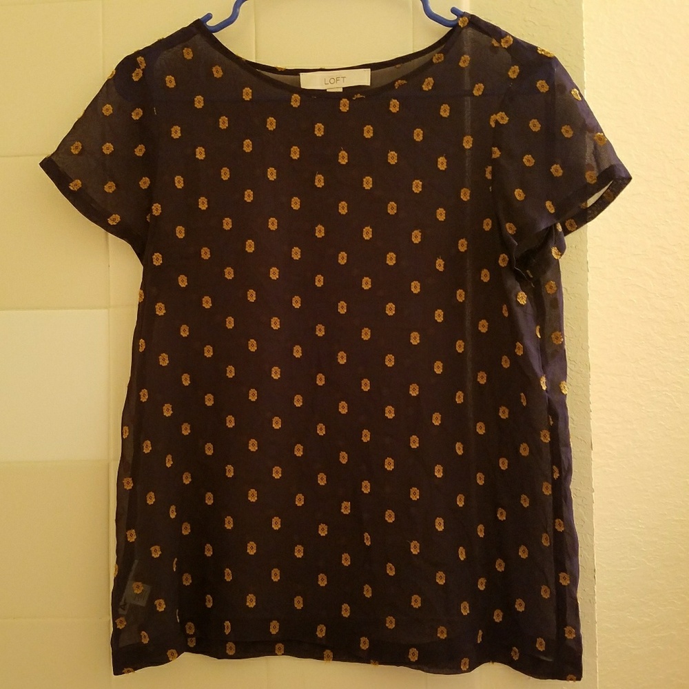 Sheer navy top