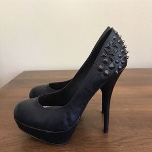 Black spiked heels
