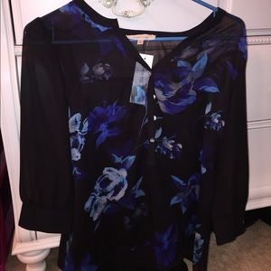 Black Floral Blouse