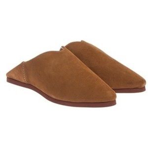 Brand new and soled Carrie Forbes babouche cognac