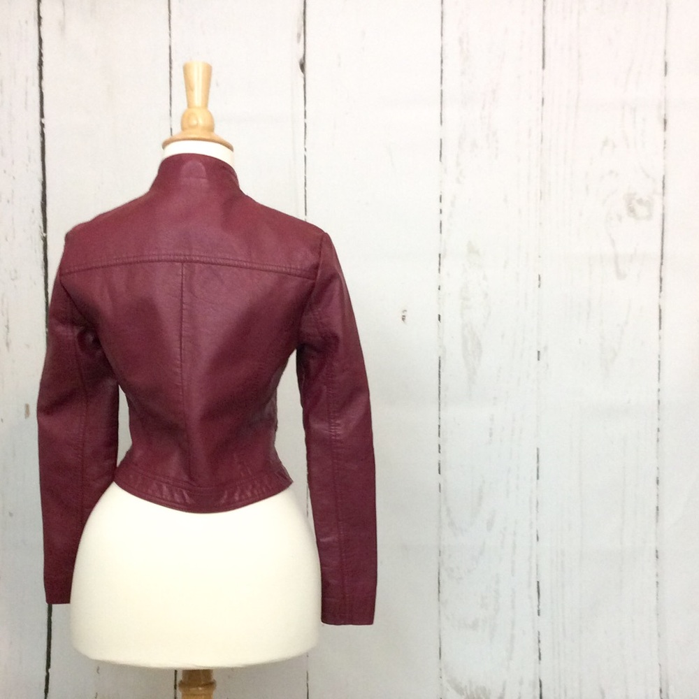 Forever 21 Faux Leather Zip Up Moto Biker Jacket - Picture 2 of 8