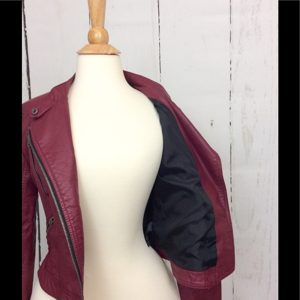 Forever 21 Faux Leather Zip Up Moto Biker Jacket - Picture 4 of 8