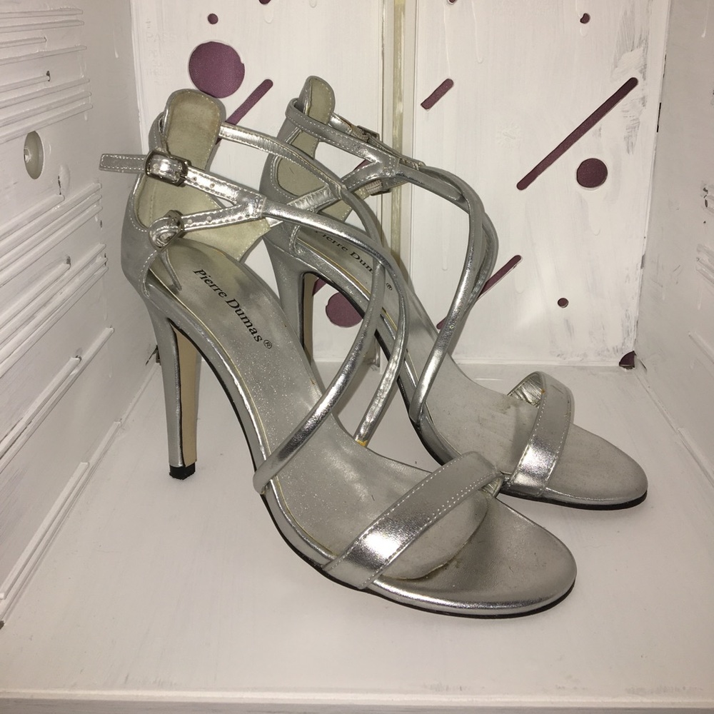Silver Strappy Heels