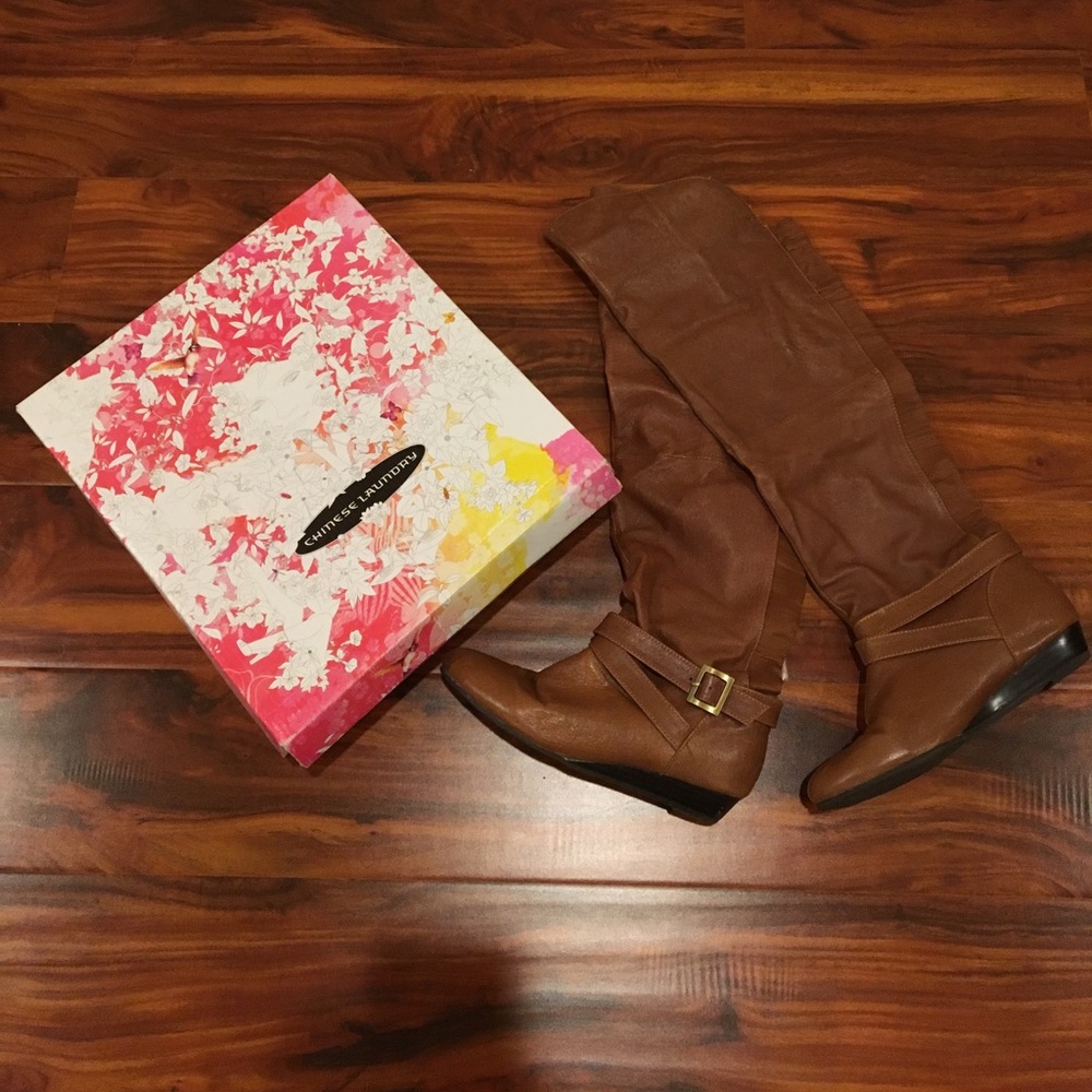 Chinese Laundry Tremendous Leather Cognac Boots
