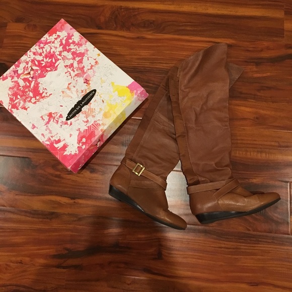 Chinese Laundry Tremendous Leather Cognac Boots - Picture 2 of 4