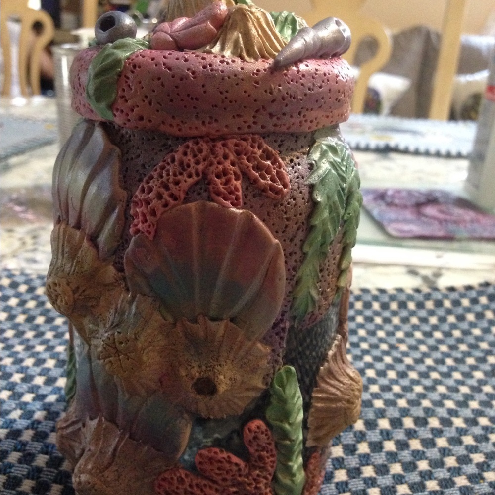 Polymer clay jar, handmade, one of a kind.