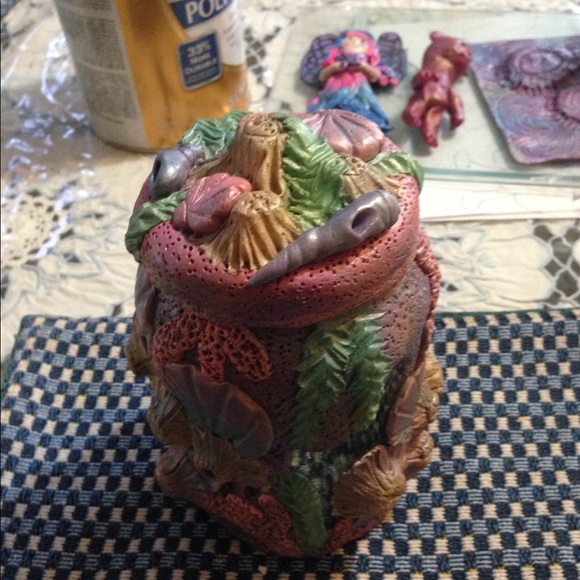 Polymer clay jar, handmade, one of a kind. - Picture 6 of 6