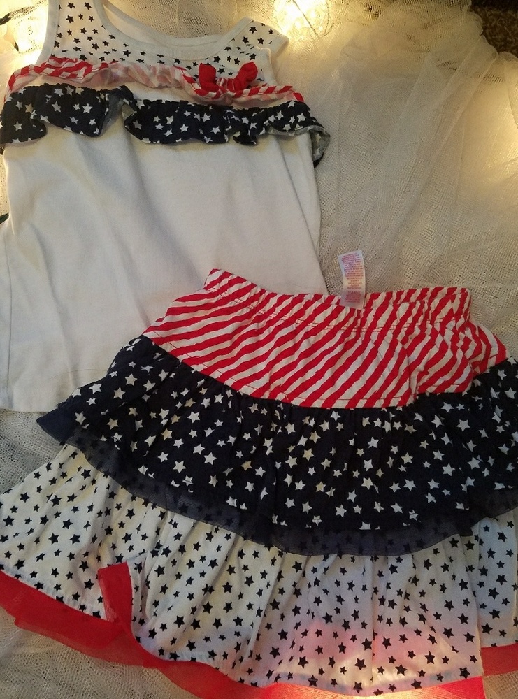 Ruffled Adorable 4th of July Girl's Outfit