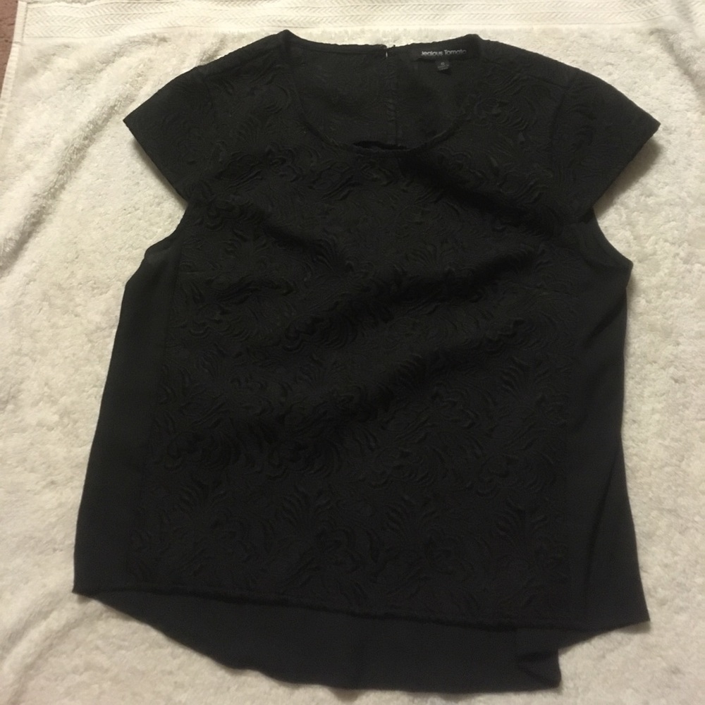 Brocade panel blouse