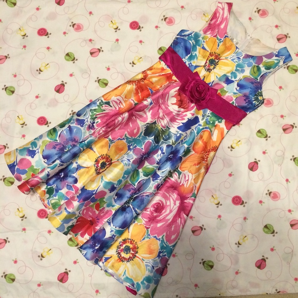Girls Bonnie Jean Floral Party Dress