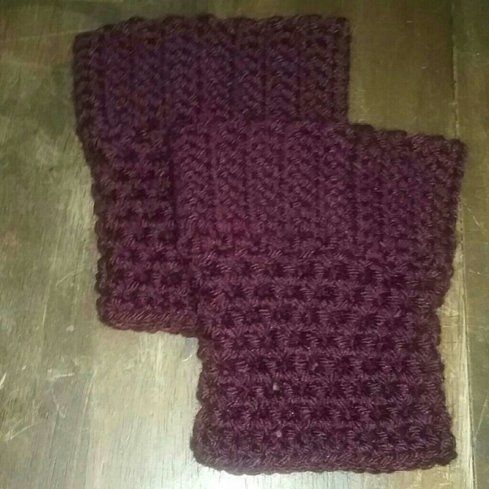 Handmade Maroon Boot Cuffs