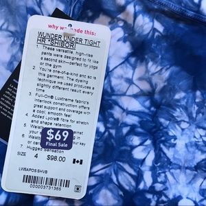 Lululemon NWT Wunder under tights shibori (4)