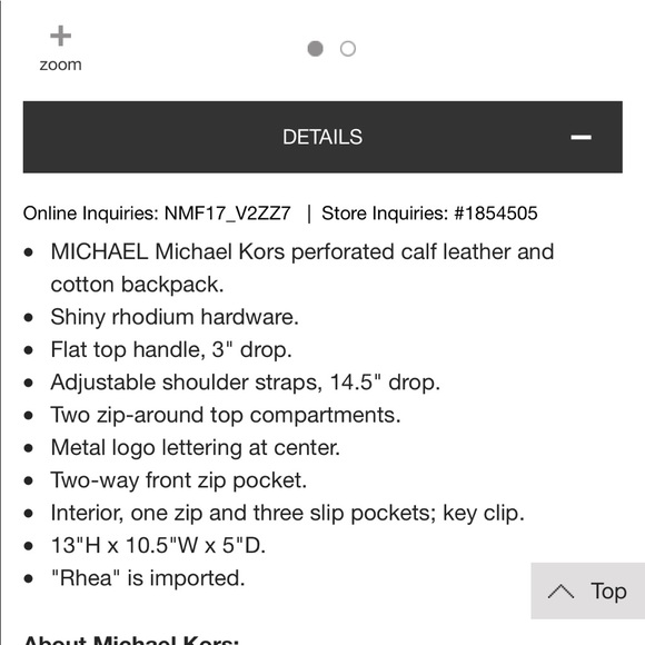 Michael Kors Medium Rhea Backpack - Picture 8 of 8