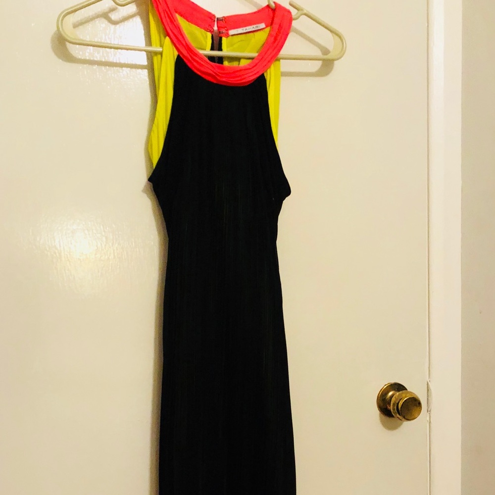 T Tahiti Colorful Black Dress