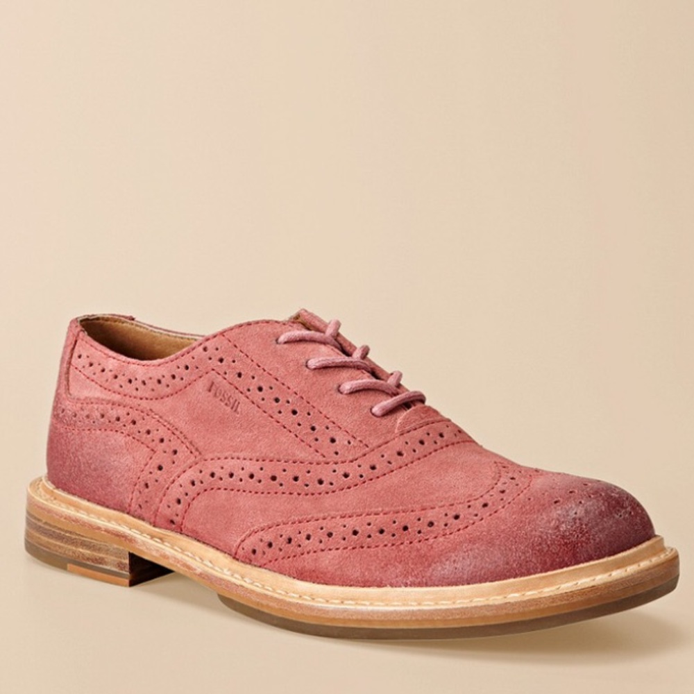 FOSSIL rare leather Wingtip Oxford size 6 NWOT