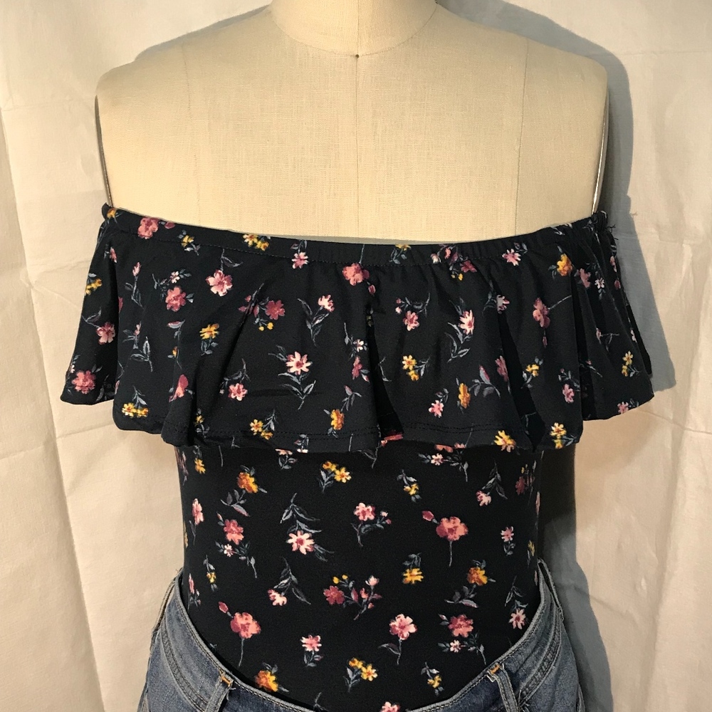 Iris Floral Off Shoulder/One Shoulder Bodysuit